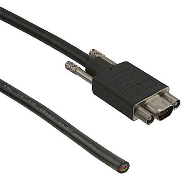 D-Sub Cable Assembly D-Type, Micro-D Black, Individual (Round) 1.50' (457.20mm) Receptacle, Female Sockets to Individual Wire Leads Shielded - 1