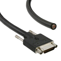 D-Sub Cable Assembly D-Type, Micro-D Black, Individual (Round) 1.50' (457.20mm) Receptacle, Female Sockets to Individual Wire Leads Shielded - 1