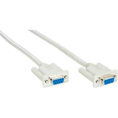 D-Sub Cable Assembly DB9 White 9.84' (3.00m) Receptacle, Female Sockets to Receptacle, Female Sockets Unshielded - 1