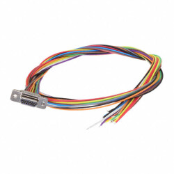 D-Sub Cable Assembly D-Type, Micro-D Multiple, Individual 1.50' (457.20mm) Plug, Male Pins to Individual Wire Leads - ITT Cannon, LLC