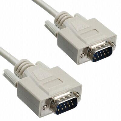 D-Sub Cable Assembly DB09 Beige, Individual (Round) 9.84' (3.00m) Plug, Male Pins to Plug, Male Pins Shielded - 1