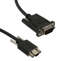 D-Sub Cable Assembly DB09, Micro-D Black, Individual (Round) 6.04' (1.84m) Receptacle, Female Sockets to Plug, Male Pins Shielded - Molex