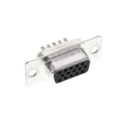 15 Position D-Sub, High Density Receptacle, Female Sockets Connector - 1