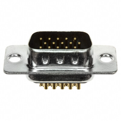 15 Position D-Sub, High Density Plug, Male Pins Connector - 1