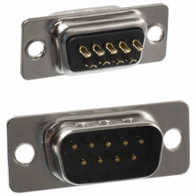 9 Position D-Sub Plug, Male Pins Connector - 1