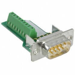 9 Position D-Sub Plug, Male Pins Connector - 1