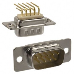 9 Position D-Sub Plug, Male Pins Connector - 1