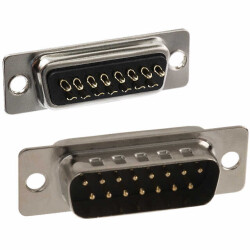 15 Position D-Sub Plug, Male Pins Connector - 1