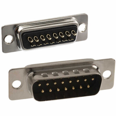 15 Position D-Sub Plug, Male Pins Connector - 1