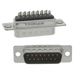 15 Position D-Sub Plug, Male Pins Connector - Amphenol ICC (Commercial Products)