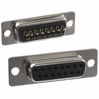 15 Position D-Sub Receptacle, Female Sockets Connector - 1