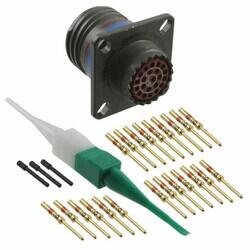22 Position Circular Connector Receptacle, Male Pins Crimp - Amphenol Aerospace Operations