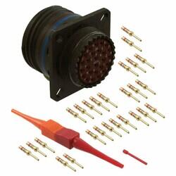 26 Position Circular Connector Receptacle, Male Pins Crimp - Amphenol Aerospace Operations