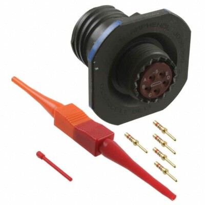 5 Position Circular Connector Receptacle, Male Pins Crimp - 1