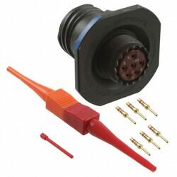 6 Position Circular Connector Receptacle, Male Pins Crimp - Amphenol Aerospace Operations