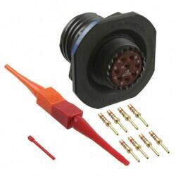 8 Position Circular Connector Receptacle, Male Pins Crimp - Amphenol Aerospace Operations