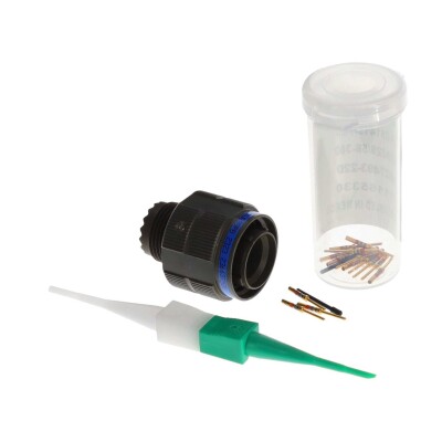 13 Position Circular Connector Plug, Male Pins Crimp - 1