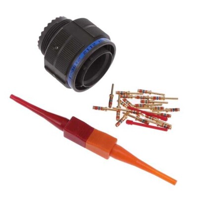 19 Position Circular Connector Plug, Male Pins Crimp - 1