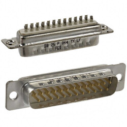 25 Position D-Sub Plug, Male Pins Connector - Amphenol ICC (FCI)