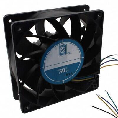 Fan Tubeaxial 12VDC Square - 120mm L x 120mm H Ball 226.0 CFM (6.33m³/min) 4 Wire Leads - 1