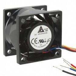 Fan Tubeaxial 12VDC Square - 40mm L x 40mm H Ball 29.5 CFM (0.826m³/min) 4 Wire Leads - Delta Electronics