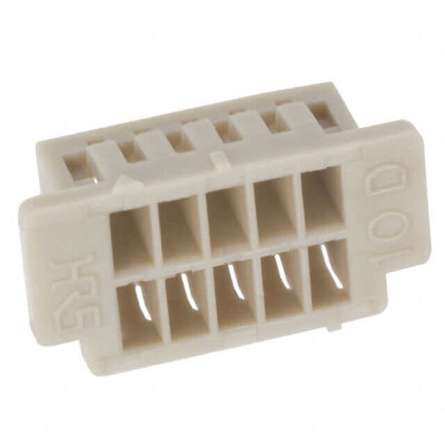 10 Position Rectangular Housing Connector Receptacle Beige 0.049