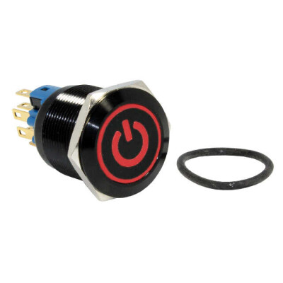 Pushbutton Switch SPST-NO + SPST-NC Anti-Vandal, Illuminated Panel Mount, Front - 1