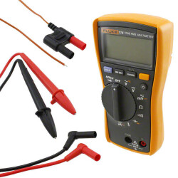 Auto True RMS Handheld Digital (DMM) Multimeter 3.75 Digit LCD, Bar Graph Display Voltage, Current, Resistance, Capacitance, Temperature, Frequency Continuity, Diode Test Function Features Backlight, Hold, Min/Max/Ave, Sleep - Fluke Electronics