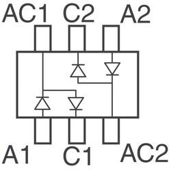 Diode Array 2 Pair Series Connection Standard 85V 140mA (DC) Surface Mount 6-TSSOP, SC-88, SOT-363 - 2