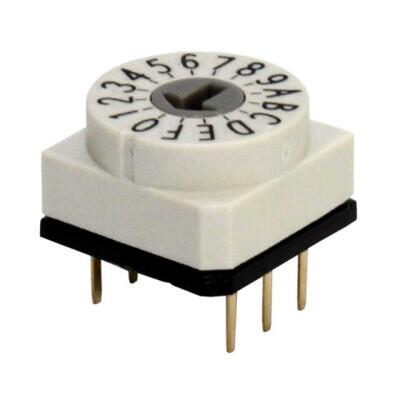 Dip Switch Hexadecimal Complement 16 Position Through Hole Rotary for Tool Actuator 150mA 50VDC - 1