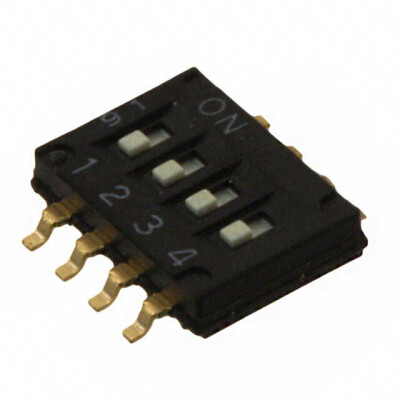 Dip Switch SPST 4 Position Surface Mount Slide (Standard) Actuator 25mA 24VDC - 1