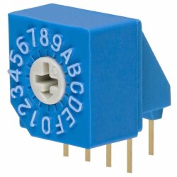 Dip Switch Hexadecimal Complement 16 Position Through Hole, Right Angle Rotary for Tool Actuator 100mA 5VDC - Nidec Components Corporation
