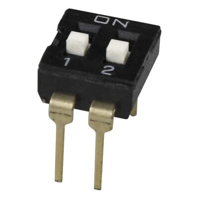 Dip Switch SPST 2 Position Through Hole Slide (Standard) Actuator 25mA 24VDC - 1