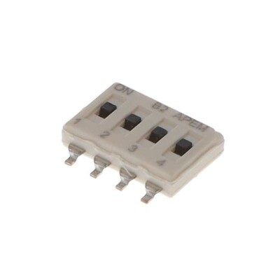 Dip Switch SPST 4 Position Surface Mount Slide (Standard) Actuator 100mA 24VDC - 1