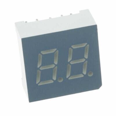 Display Modules - LED Character and Numeric Green 7-Segment 2 Character Common Cathode 2.2V 10mA 0.591