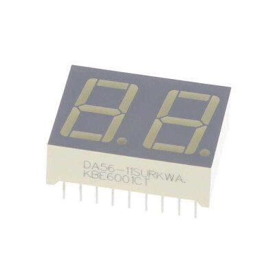 Display Modules - LED Character and Numeric Red 7-Segment 2 Character Common Anode 1.95V 20mA 0.984