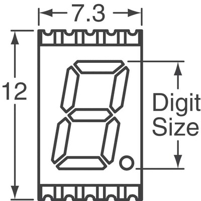 Display Modules - LED Character and Numeric Red 7-Segment 1 Character Common Cathode 2V 20mA 0.394