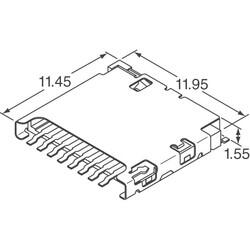 10 (8 + 2) Position Card Connector Secure Digital - microSD™ Surface Mount, Right Angle Gold - Hirose Electric Co Ltd (1)