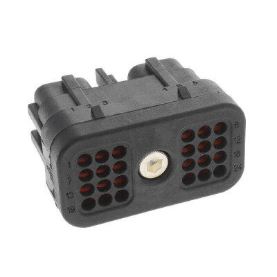 24 Rectangular Connectors - Housings Plug Black - 1