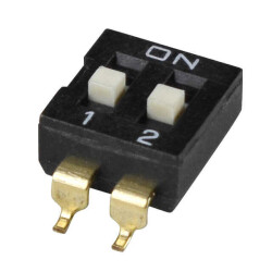 Dip Switch SPST 2 Position Surface Mount Slide (Standard) Actuator 25mA 24VDC - Same Sky (Formerly CUI Devices)