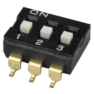Dip Switch SPST 3 Position Surface Mount Slide (Standard) Actuator 25mA 24VDC - 1