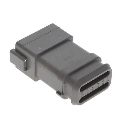 8 Position Rectangular Housing Connector Receptacle Gray 0.359