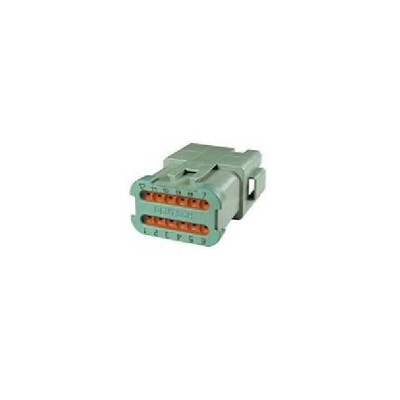 12 Rectangular Connectors - Housings Receptacle Green - 1