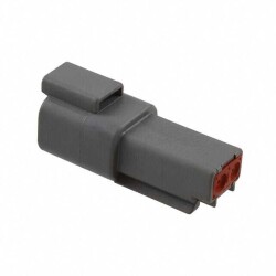 2 Position Rectangular Housing Connector Receptacle Gray - TE Connectivity Deutsch Connectors