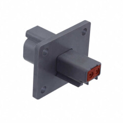 2 Position Rectangular Housing Connector Receptacle Gray - TE Connectivity Deutsch Connectors