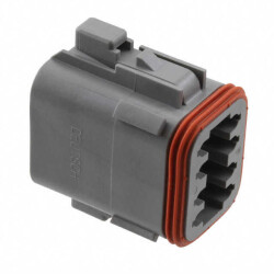 8 Position Rectangular Housing Connector Plug Gray - TE Connectivity Deutsch Connectors