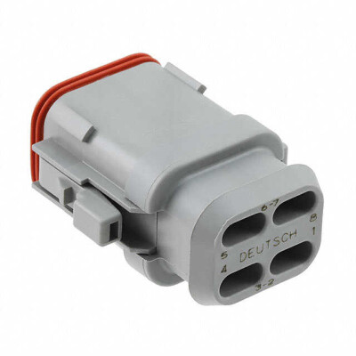 8 Position Rectangular Housing Connector Plug Gray - 2
