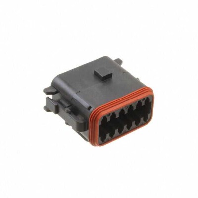 12 Rectangular Connectors - Housings Plug Black - 1