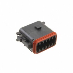 12 Rectangular Connectors - Housings Plug Black - TE Connectivity Deutsch Connectors
