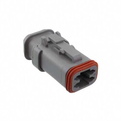 4 Position Rectangular Housing Connector Plug Gray - TE Connectivity Deutsch Connectors